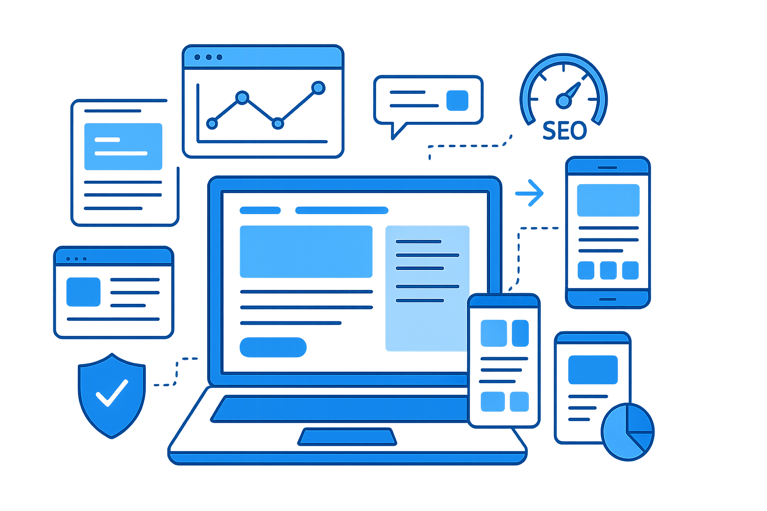 Profesyonel web tasarım illüstrasyonu
