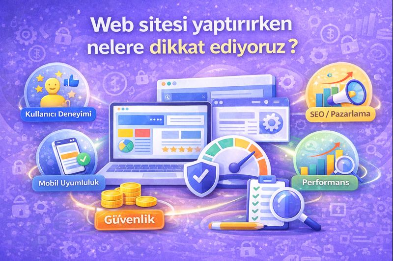 Web sitesi yaptırırken nelere dikkat ediyoruz: kullanıcı deneyimi, mobil uyumluluk, güvenlik, performans ve SEO/pazarlama