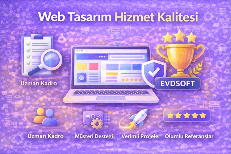 Web tasarım hizmet kalitesi: EVDSOFT odaklı süreç, tasarım, yazılım, performans, güvenlik ve destek