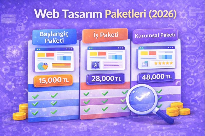 Web Tasarım Paketleri (2026): başlangıç, iş ve kurumsal paket karşılaştırması; fiyatlar ve özellikler